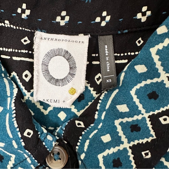 Anthropologie Akemi + Kin Ira Sleeveless Collared Button Down Blouse Size XS - Picture 2 of 9